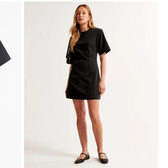 Abercrombie Black linen shift dress - small - Picture 2 of 5